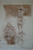 Aquatinta, Reservage, 2002, 50 x 70 cm Plattenmaß