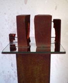 2009, Gips, Stahl, Spiegel, 140 x 30 x 30 cm