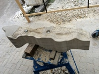 Abtrag der Oberseite in der Seitenansicht