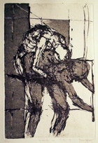 Strichätzung, Aquatinta, Reservage, 1996, 19.5 x 25.5 cm Plattenmaß