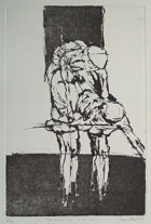 Strichätzung, Aquatinta, Reservage, 1996, 19.5 x 25.5 cm Plattenmaß