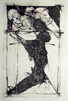 Strichätzung, Aquatinta, Reservage, 1996, 19.5 x 25.5 cm Plattenmaß